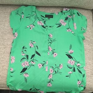 A New Day Green Floral Blouse